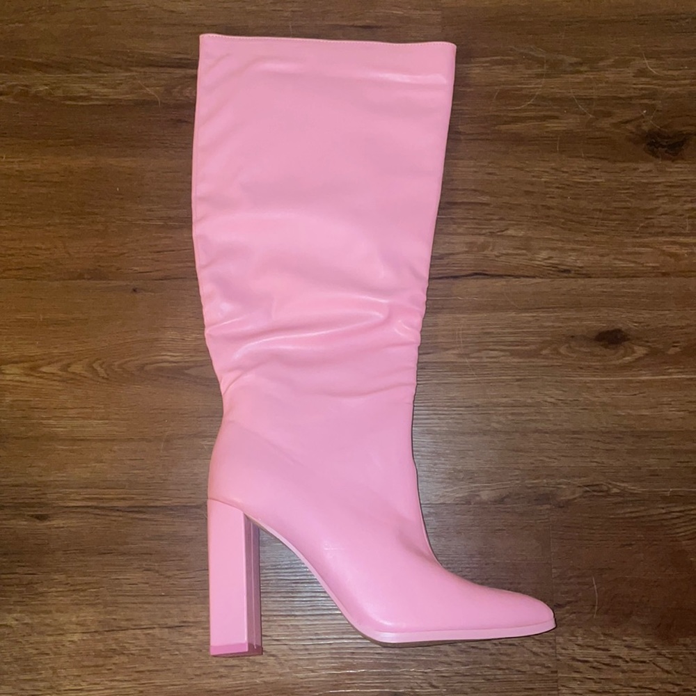 NEVER WORN Public Desire Pink Knee High Boots